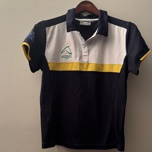 Australia Equestrian Polo Shirt with Yellow Stripe size 12
